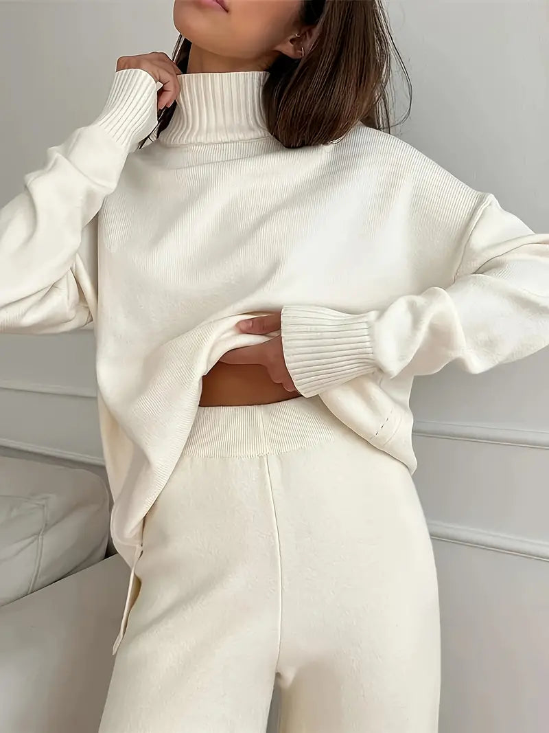 Solid Color Turtleneck Sweater