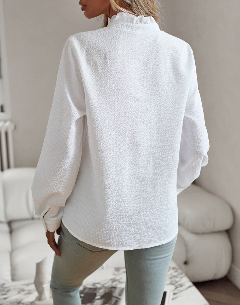 Faelina | Blouse with Stylish Details and Ruffles