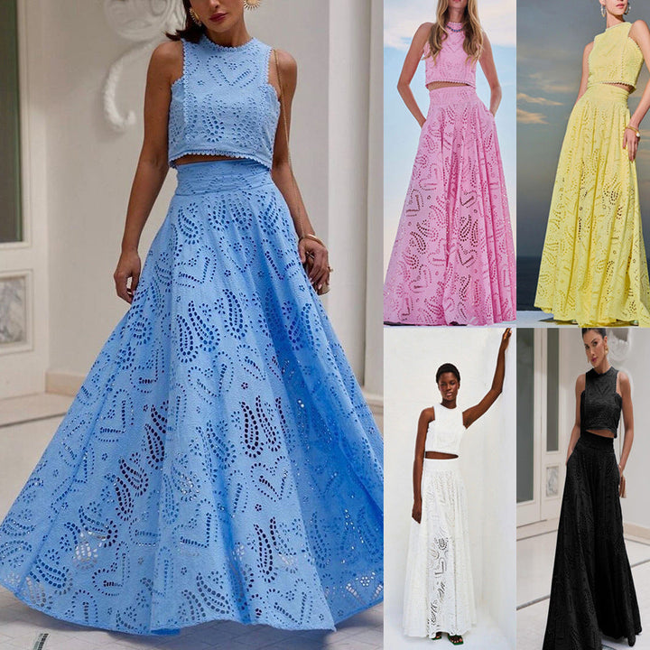 MIREILLE – SHORT EMBROIDERED LACE SET, THE PARISIAN DREAM