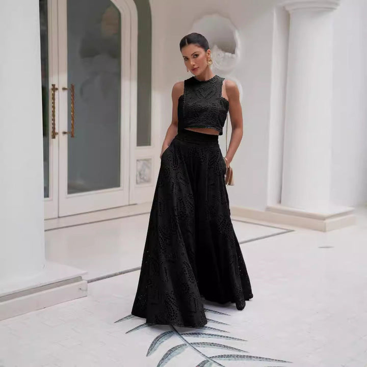 MIREILLE – SHORT EMBROIDERED LACE SET, THE PARISIAN DREAM