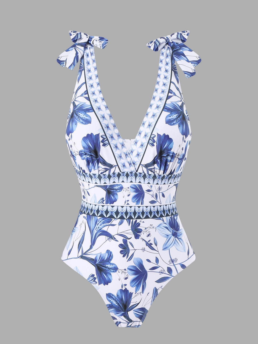 EMBERLY – BLUE AND WHITE PORCELAIN WRAP SKIRT FOR SWIMSUIT