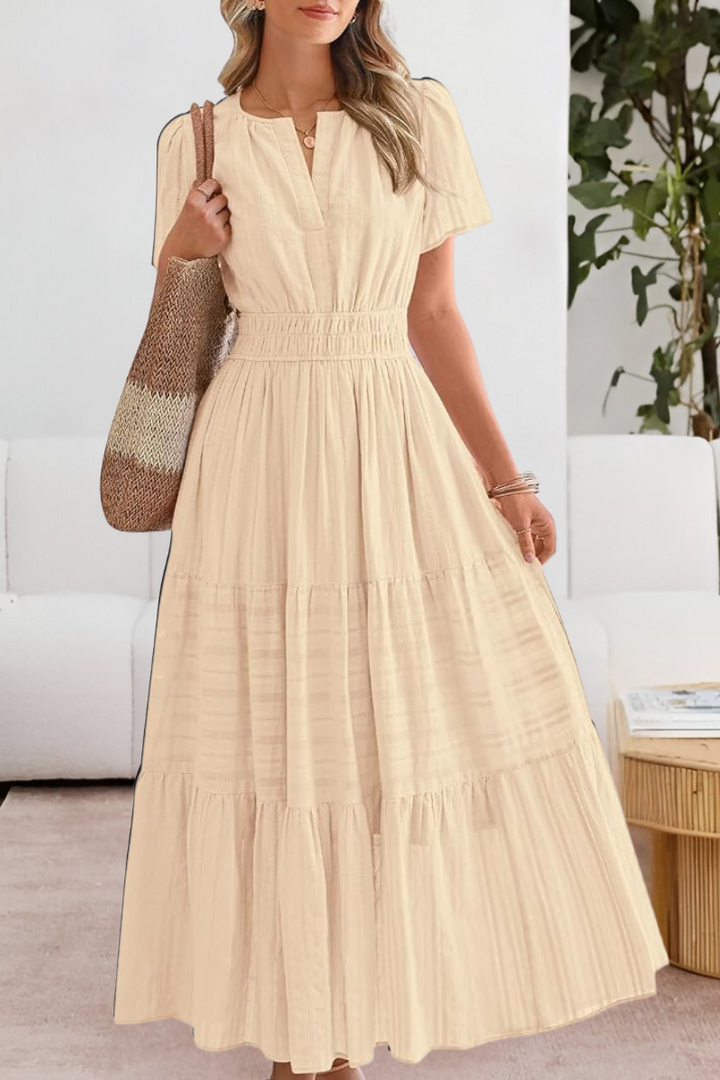 FREYA – MAXI DRESS WITH RUFFLES AND SUNLIT CHARM