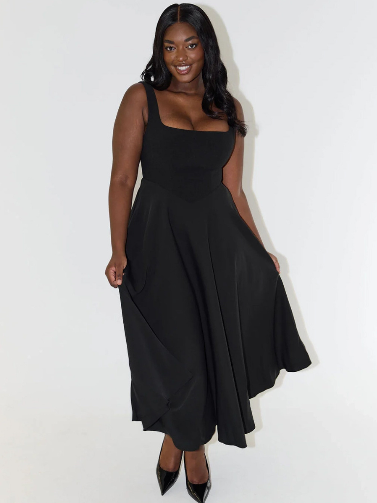 Sleeveless Midi Corset Dress for Women