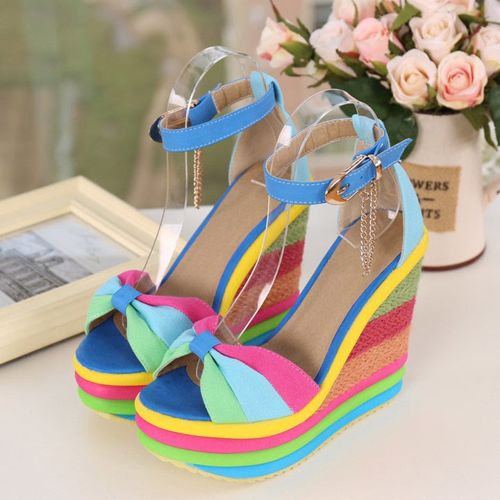 Monica | Colorful and Elegant Wedge Sandals for Summer