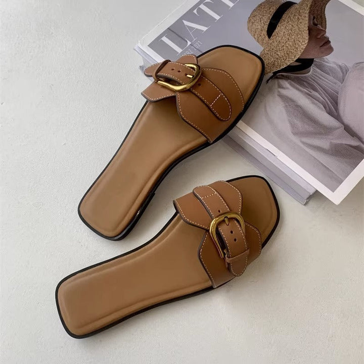 Erica | Elegant Flat Sandals with Buckle