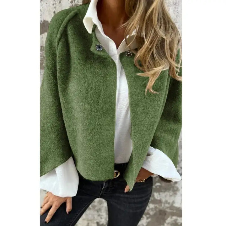 Layla - Wool Cardigan with Round Collar