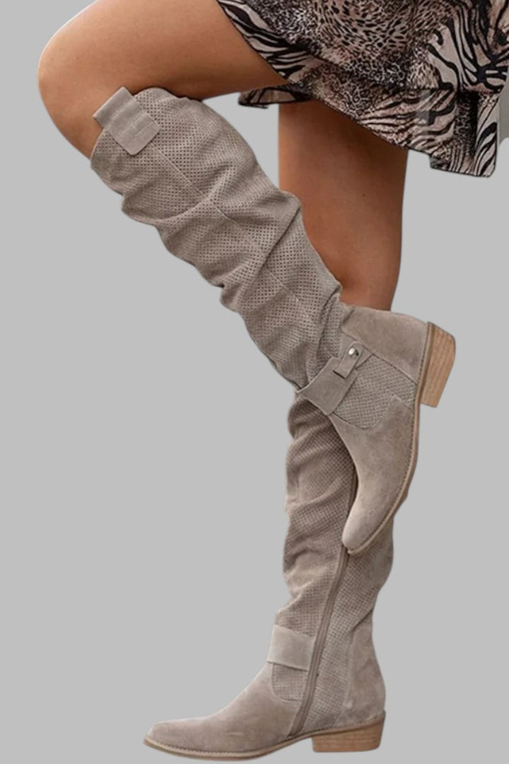 Noemi | Slouchy Knee-High Suede Boots
