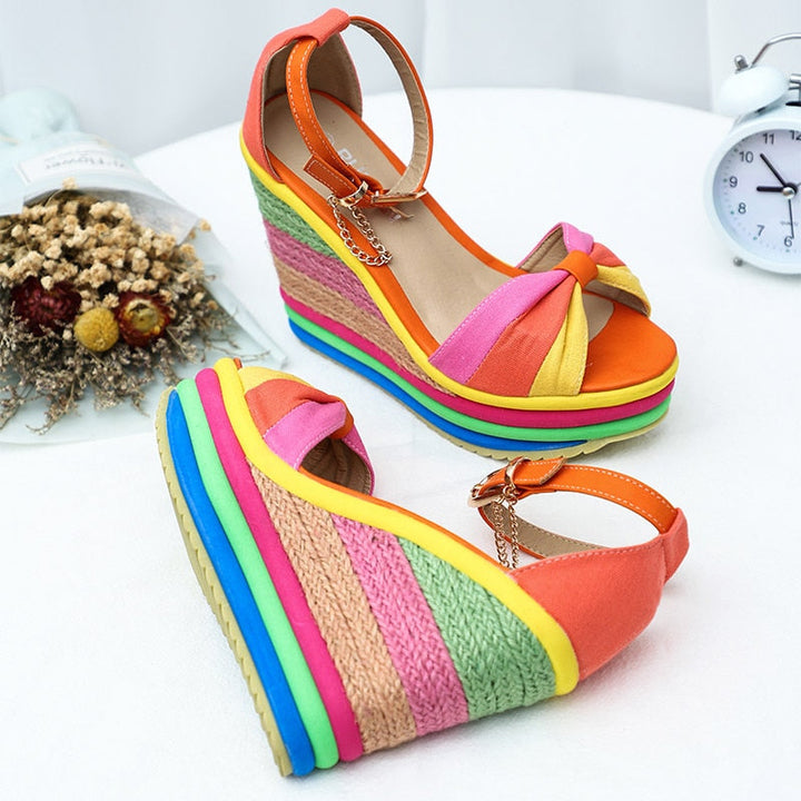 Monica | Colorful and Elegant Wedge Sandals for Summer