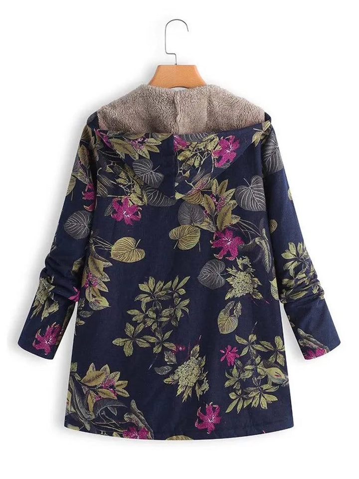 Warm Women's Jacket with Floral Print