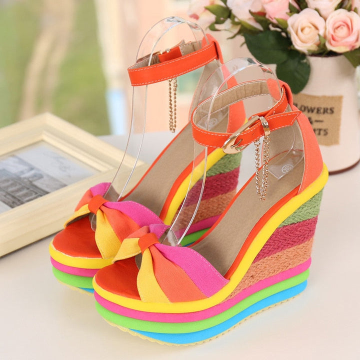 Monica | Colorful and Elegant Wedge Sandals for Summer
