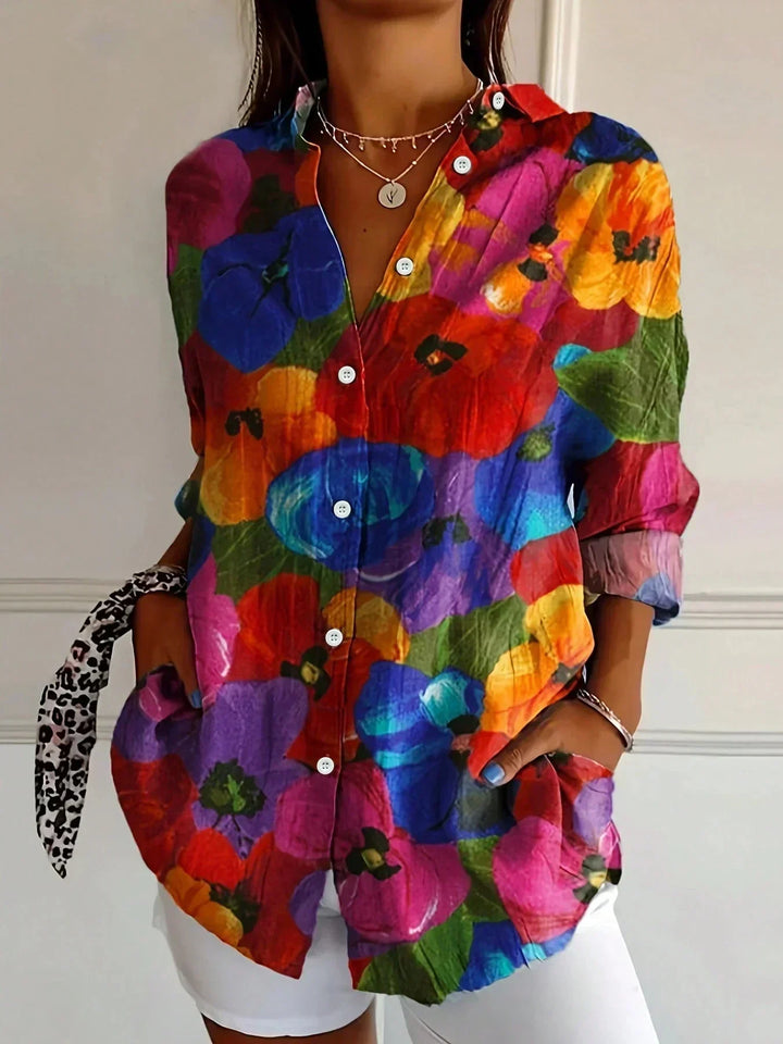 EWELINA | Colorful Pattern Blouse
