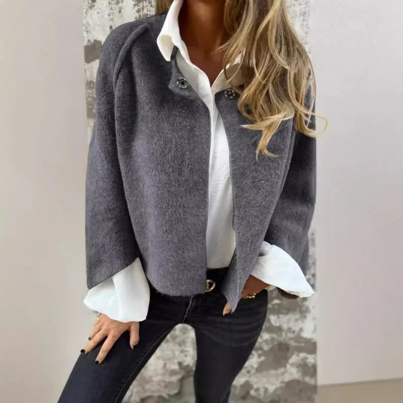 Layla - Wool Cardigan with Round Collar