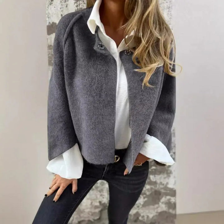 Layla - Wool Cardigan with Round Collar