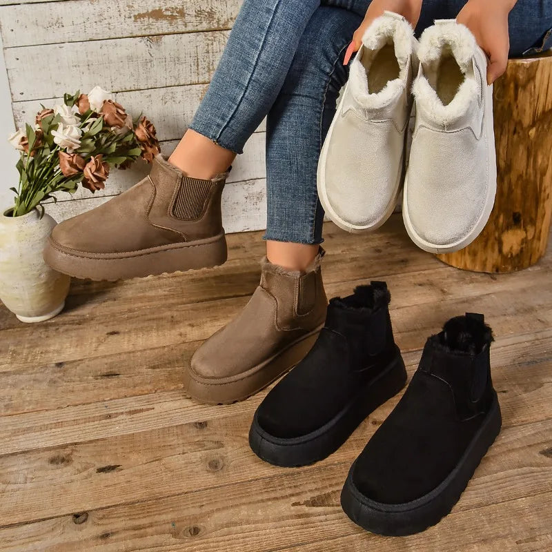 SnowLuxe™ | Suede Ankle Boots with Fur for Women