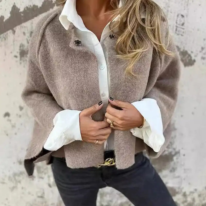 Layla - Wool Cardigan with Round Collar