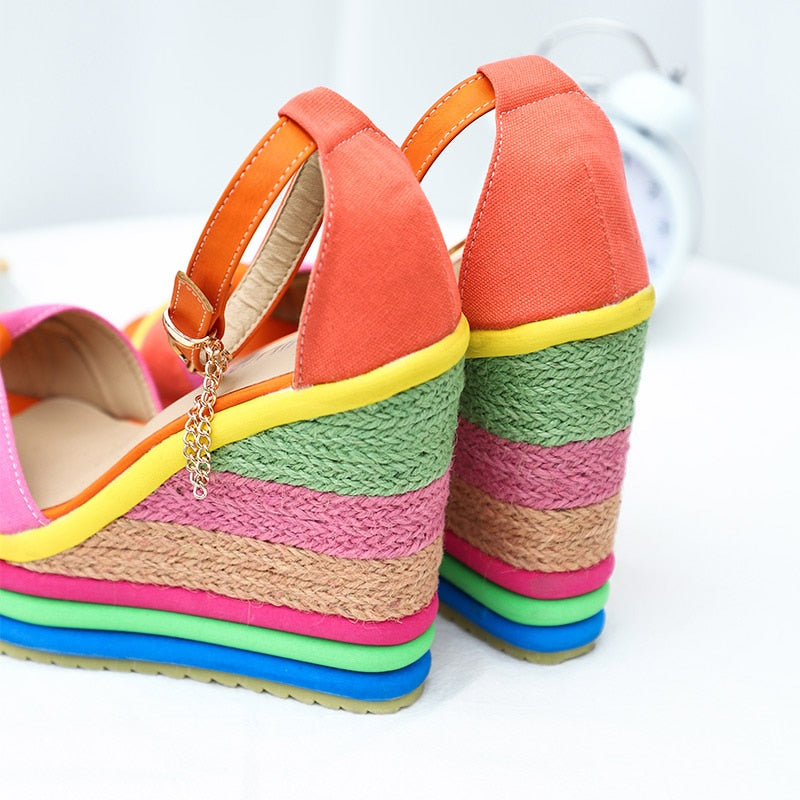 Monica | Colorful and Elegant Wedge Sandals for Summer