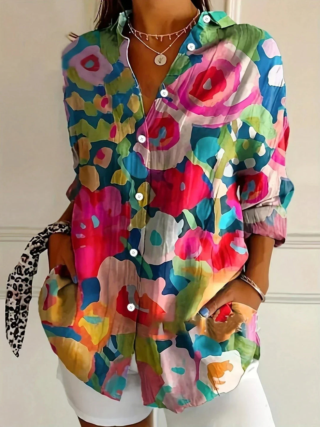 EWELINA | Colorful Pattern Blouse