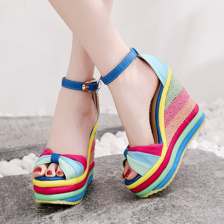 Monica | Colorful and Elegant Wedge Sandals for Summer