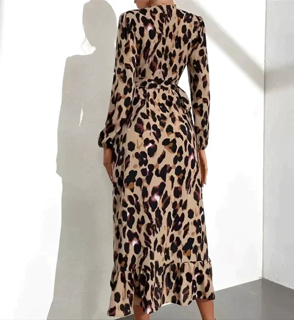 SELAH – MAXI DRESS WITH LEOPARD PRINT FOR FALL