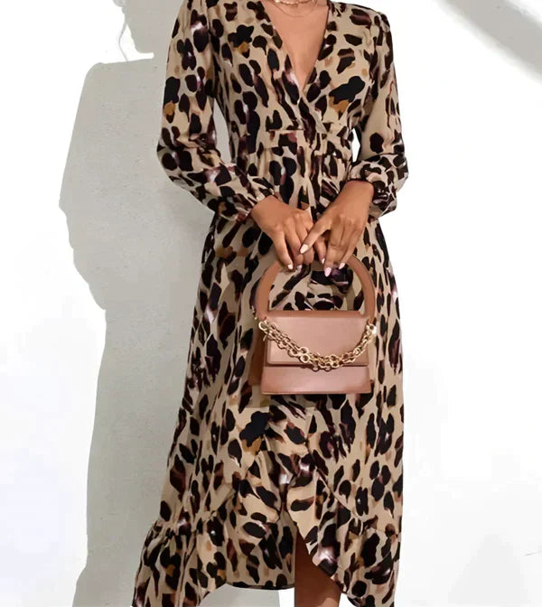 SELAH – MAXI DRESS WITH LEOPARD PRINT FOR FALL