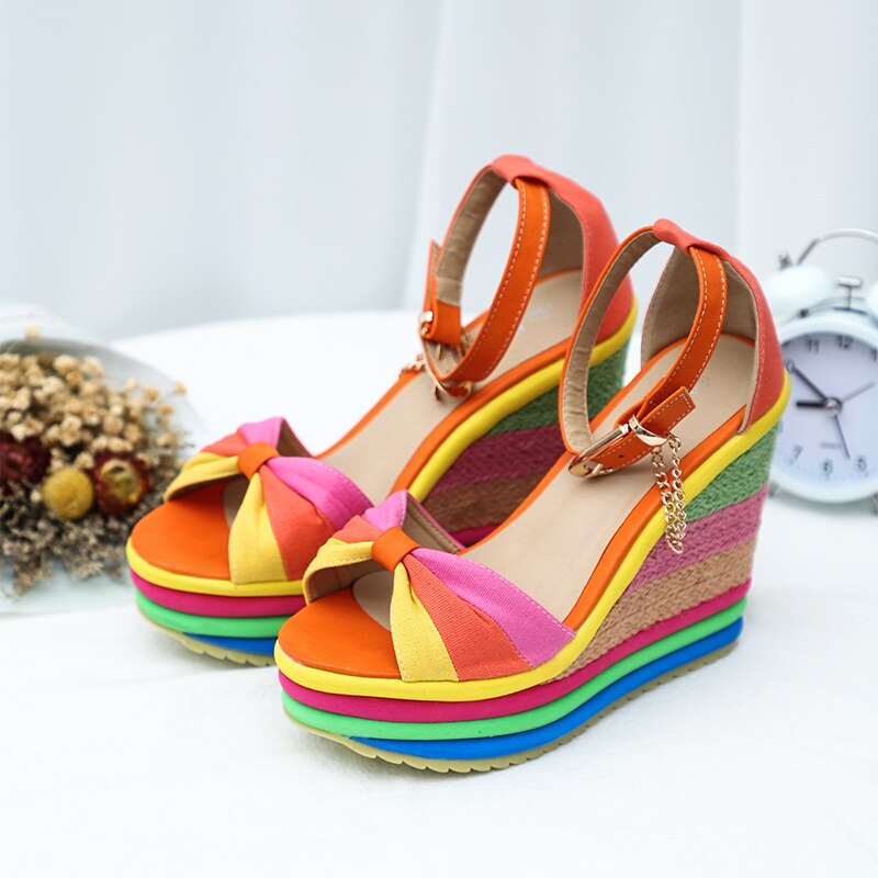 Monica | Colorful and Elegant Wedge Sandals for Summer