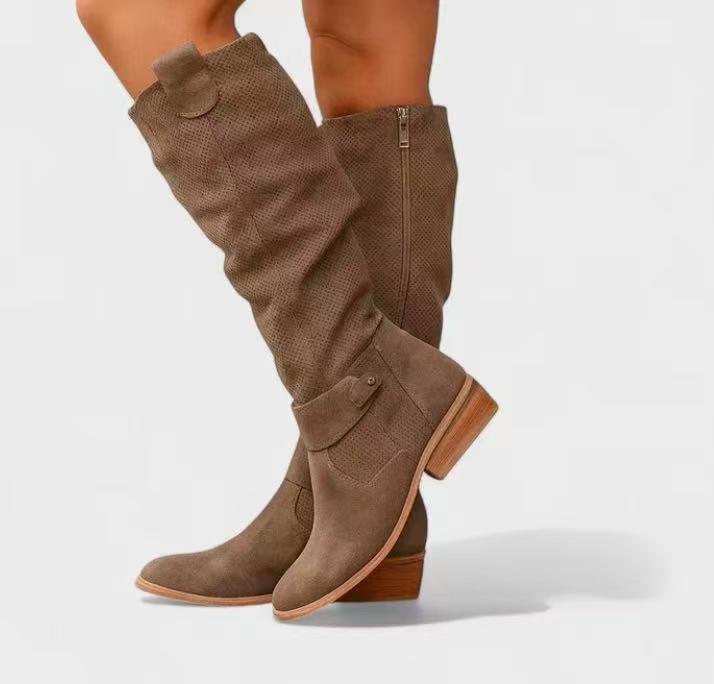 Noemi | Slouchy Knee-High Suede Boots
