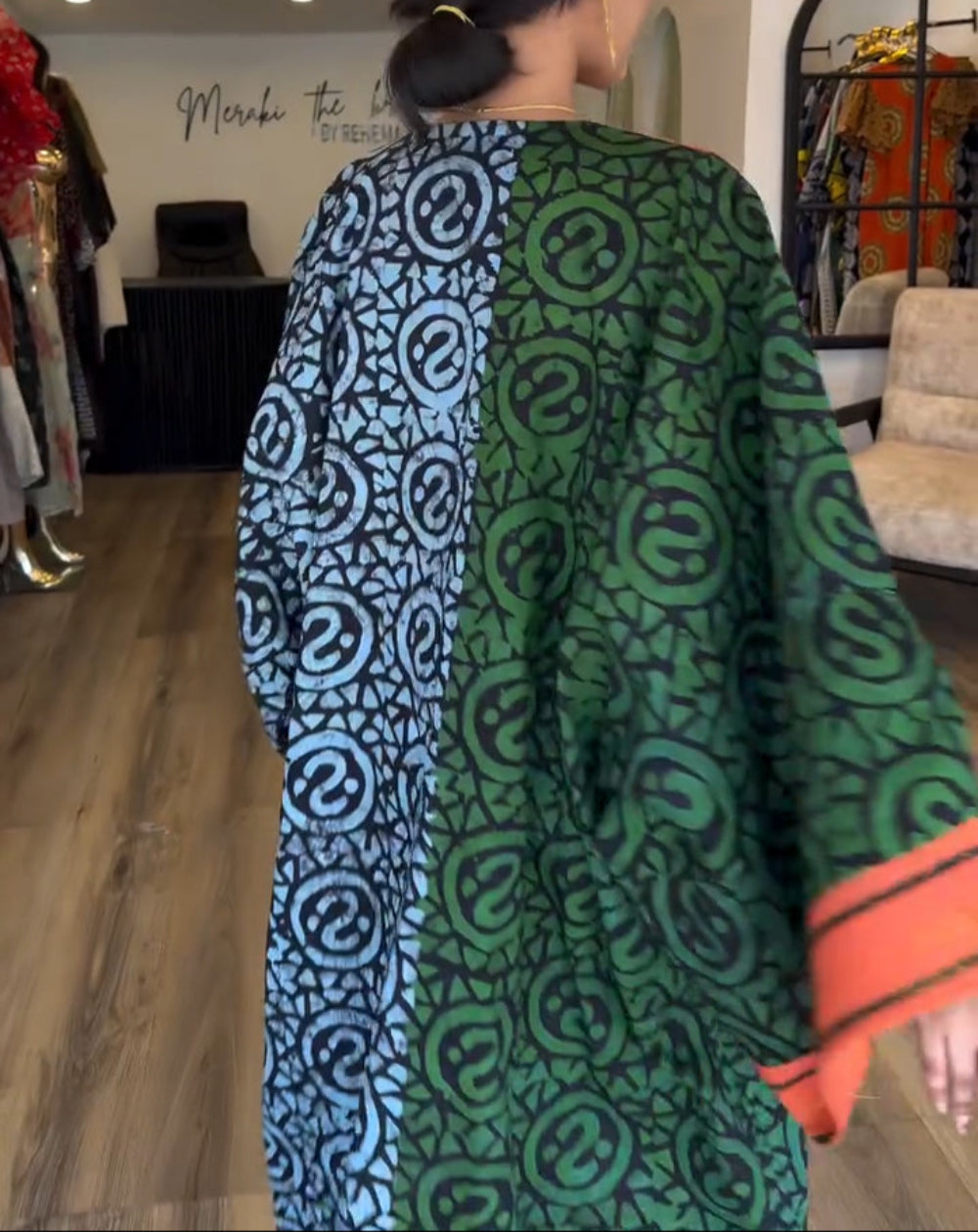 IMANI – MAXI KAFTAN DRESS WITH V-NECK IN AFRICAN PRINT