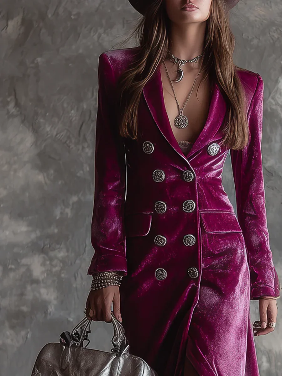 Vivien | Velvet Blazer Maxi Dress