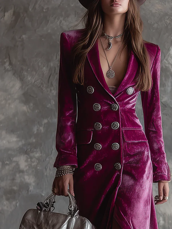 Vivien | Velvet Blazer Maxi Dress