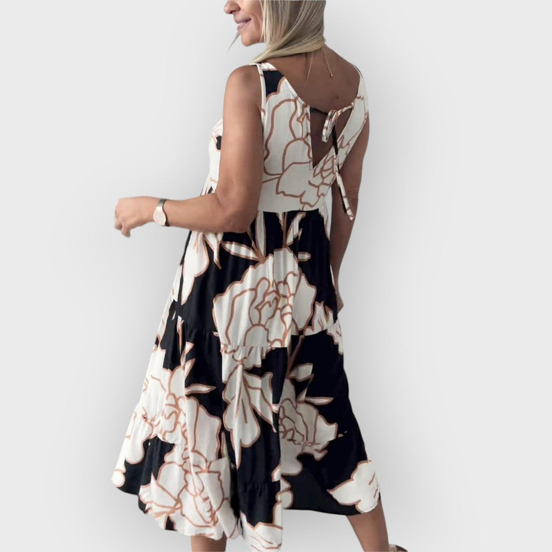 EVITA – STYLISH FLORAL DRESS WITH OFF-SHOULDER