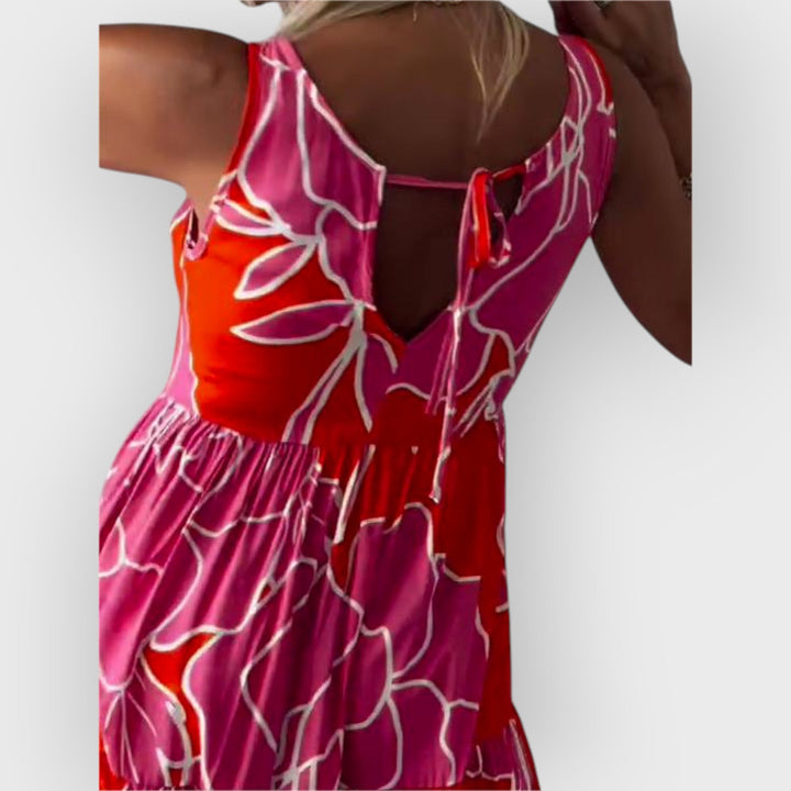 EVITA – STYLISH FLORAL DRESS WITH OFF-SHOULDER