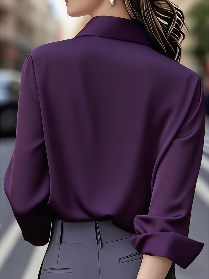 IRYNA | Elegant Long-Sleeve Shirt with Button Closure