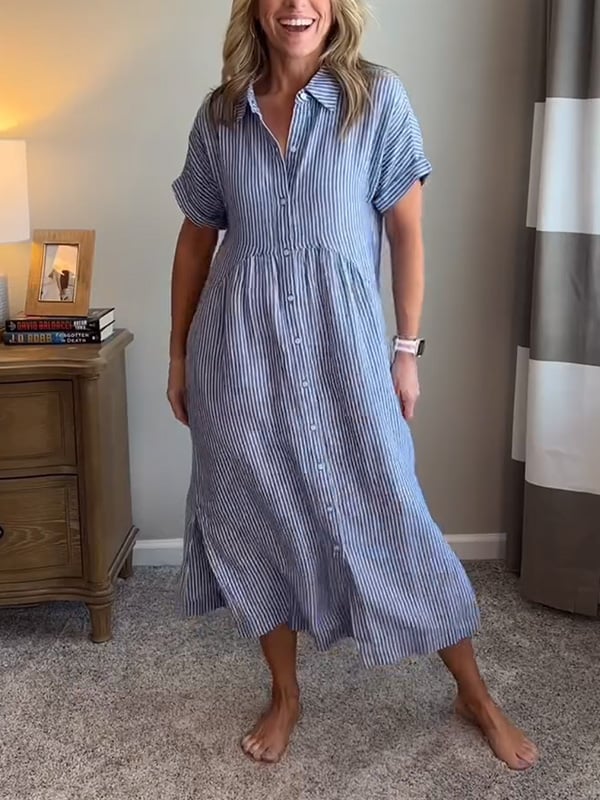 GEORGIA – DRESS WITH LIGHT STRIPES