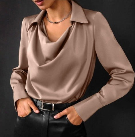 Long Sleeve V-Neck Blouse