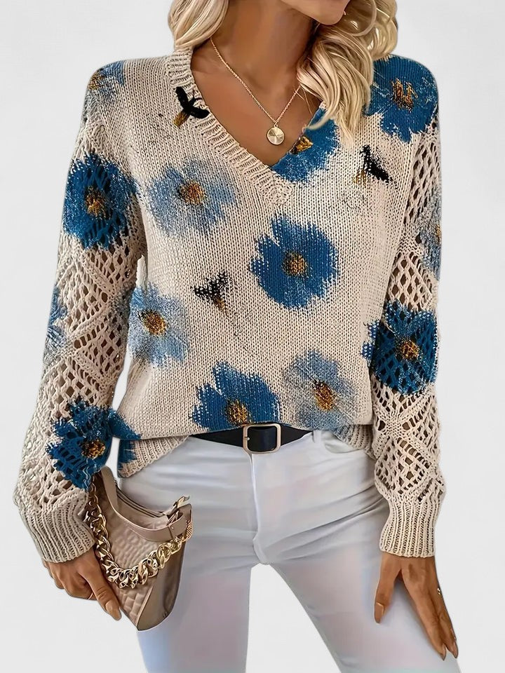 LIZA | Elegant Sweater with Flowers