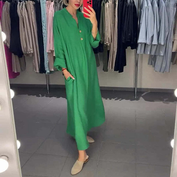 VALENCIA – LONG SHIRT DRESS FOR WOMEN WITH POCKETS