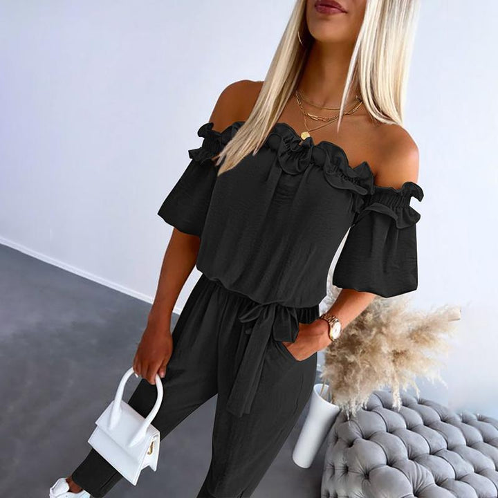 MIA – ROMANTIC JUMPSUIT WITH RUFFLES AND OFF-SHOULDER DESIGN