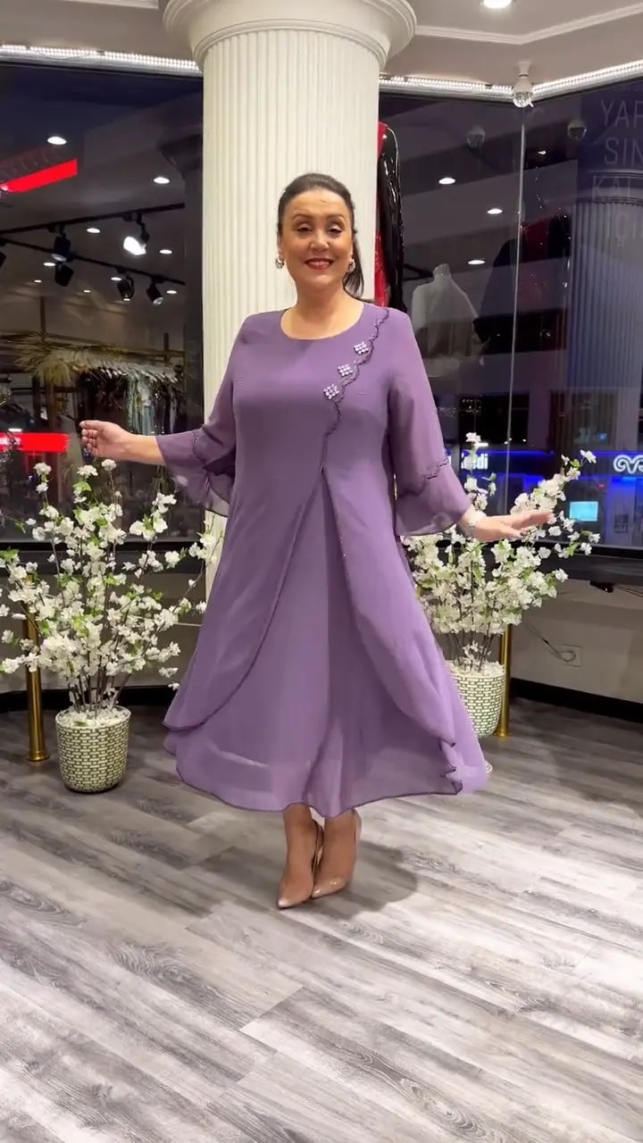 SAMARA – WIDE SOLID COLOR CHIFFON DRESS FOR WOMEN