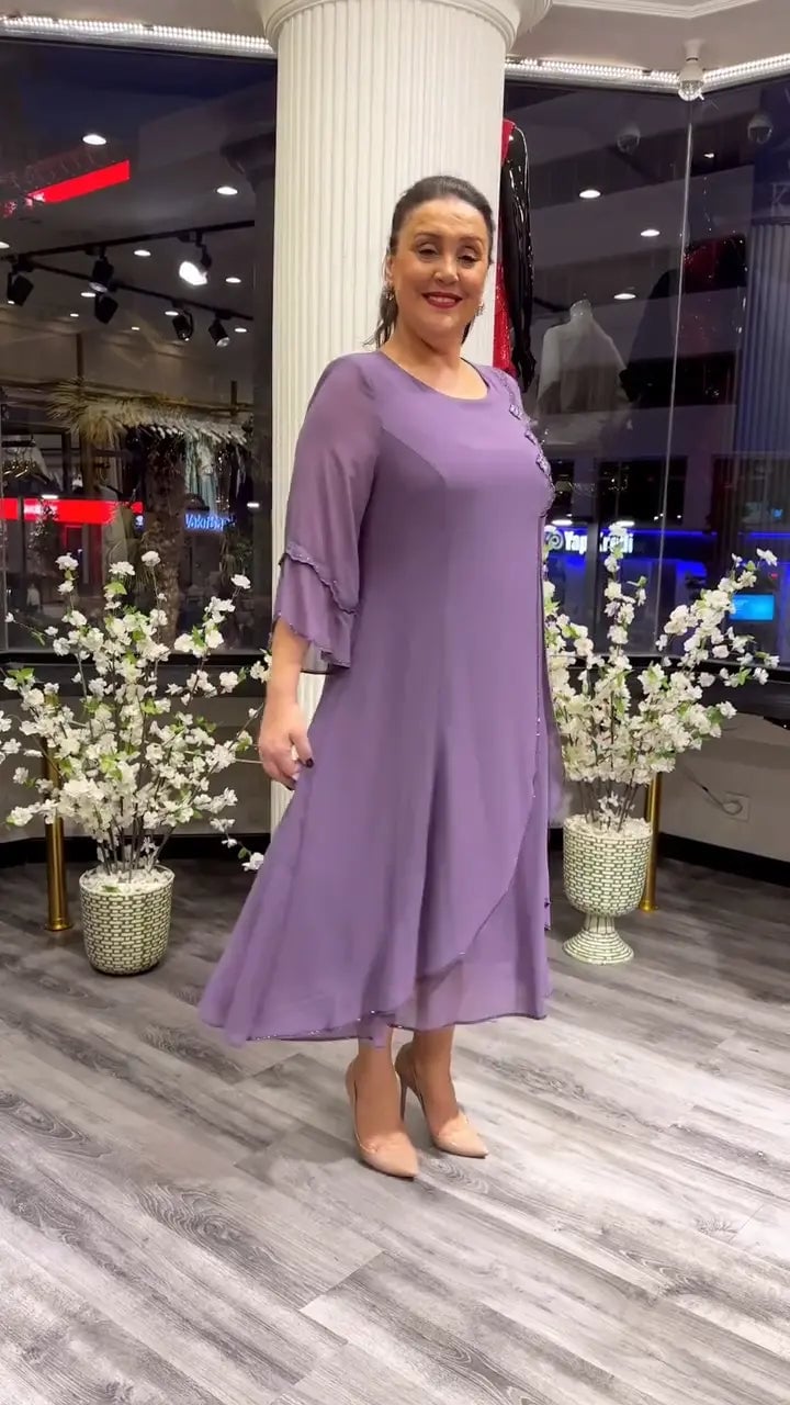 SAMARA – WIDE SOLID COLOR CHIFFON DRESS FOR WOMEN