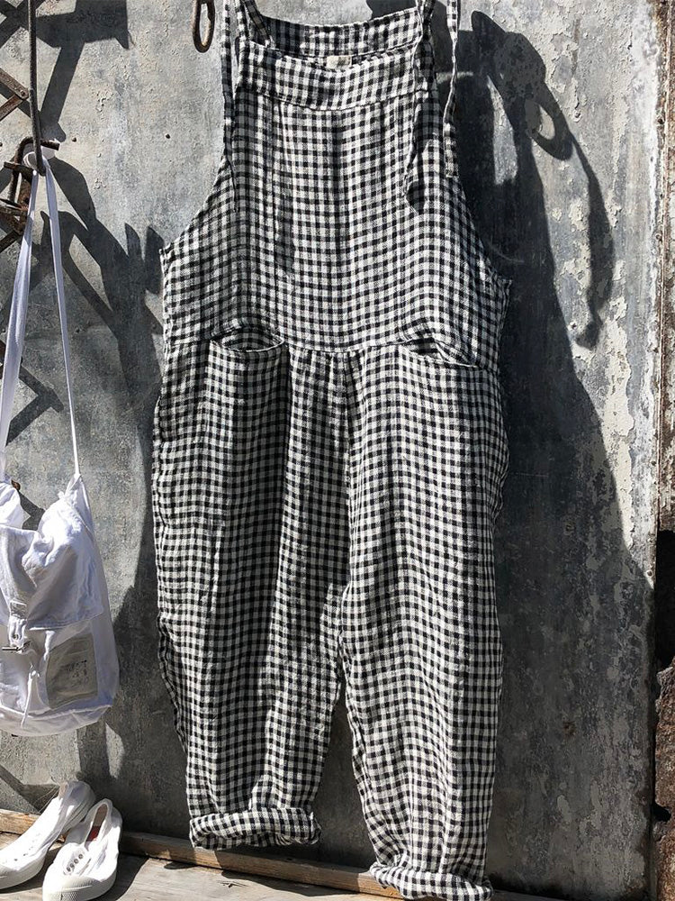 Striped Linen and Cotton Jumpsuit