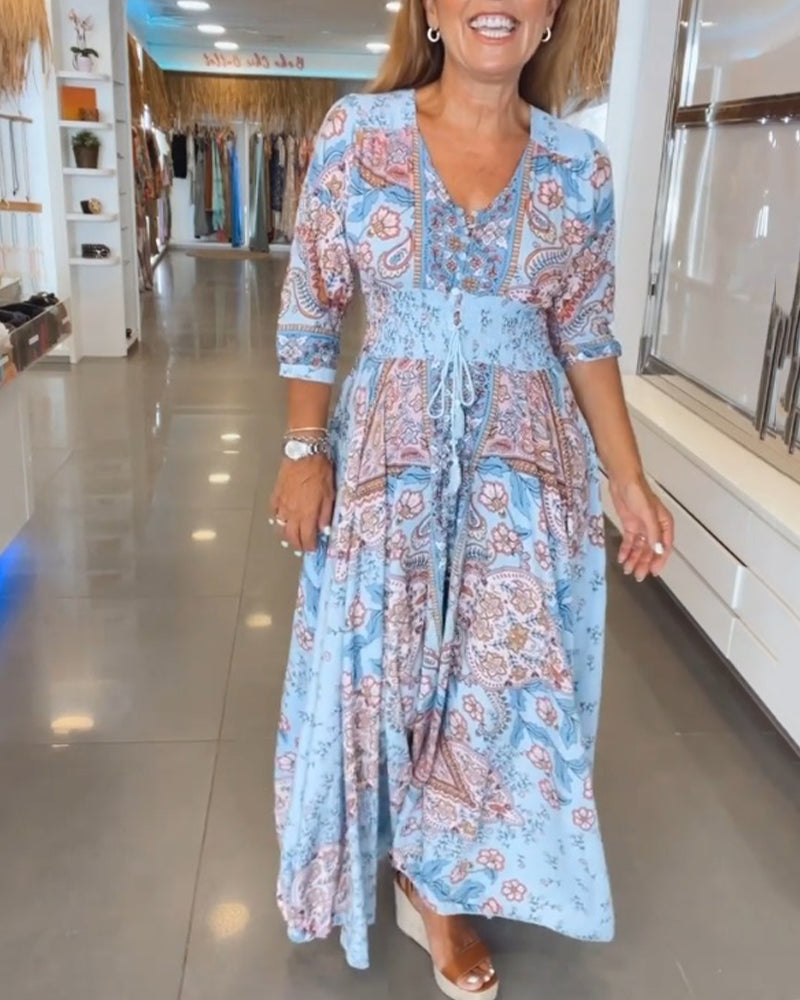 Mia – Elegant Vacation Dress with V-Neck