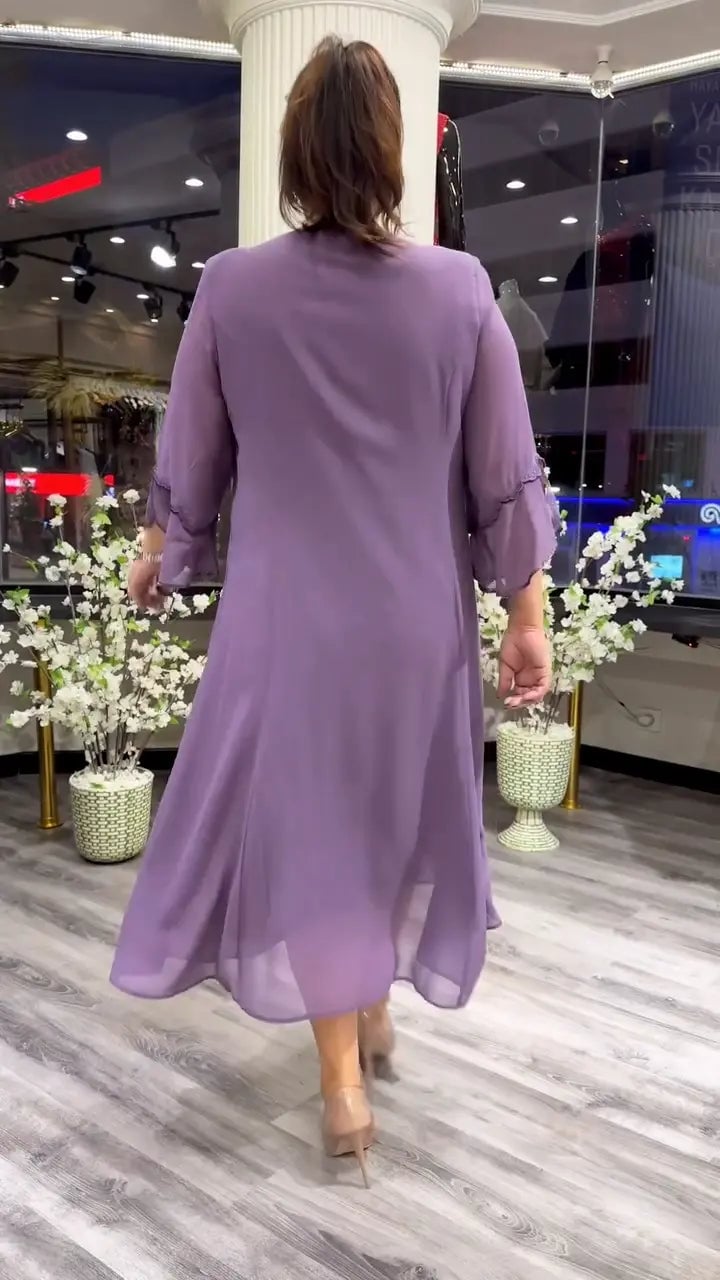 SAMARA – WIDE SOLID COLOR CHIFFON DRESS FOR WOMEN