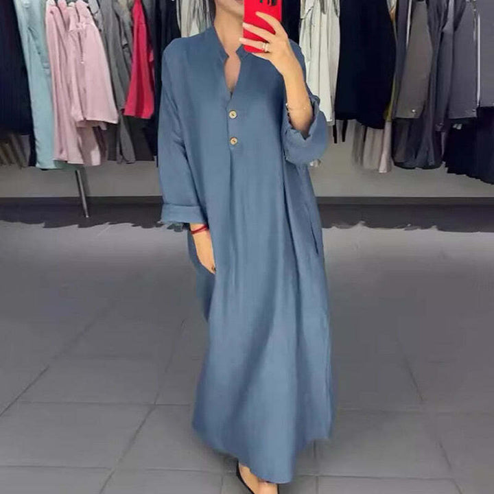 VALENCIA – LONG SHIRT DRESS FOR WOMEN WITH POCKETS