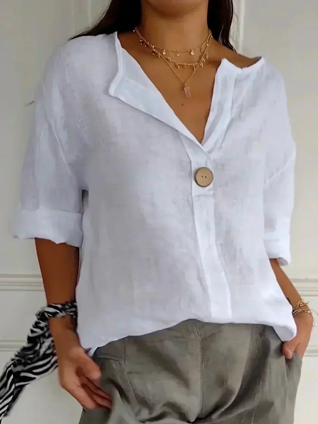 KAMILA | Casual Blouse with V-Neck