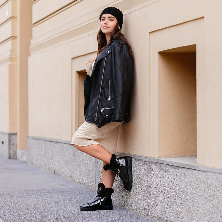 Gianina | Elegant Ankle Boots Wrapped in Crystal