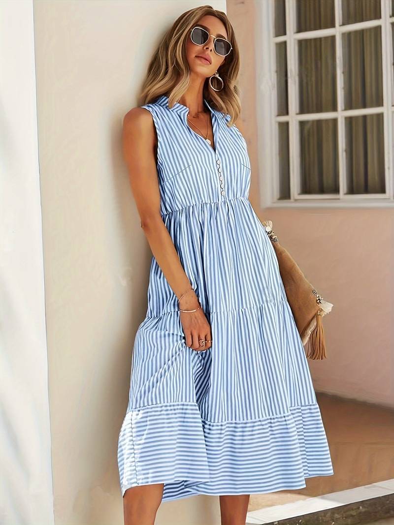 Daisy | Sleeveless Striped Dress