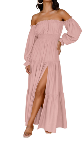 KENDRA – MAXI OFF-SHOULDER DRESS WITH A TOUCH OF ROMANCE