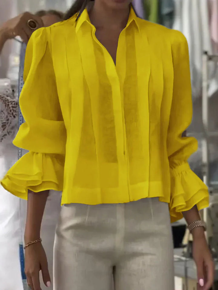 NORA | Elegant Pleated Cotton Blouse