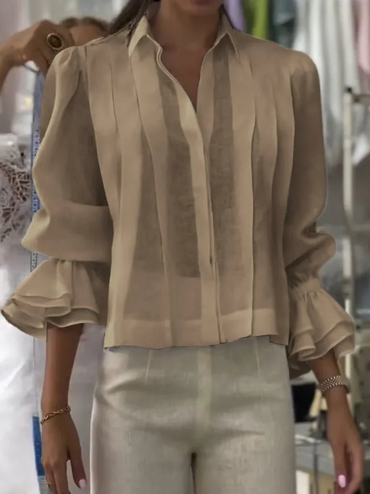 NORA | Elegant Pleated Cotton Blouse