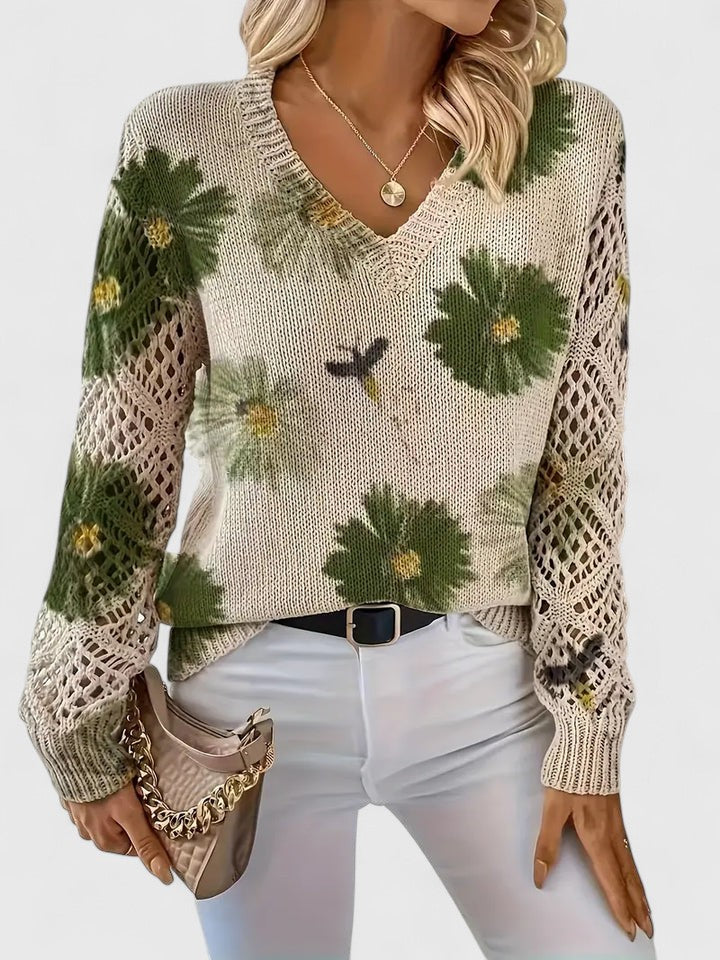 LIZA | Elegant Sweater with Flowers